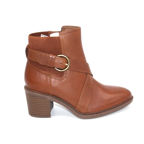 {Clarks} Women's Scene Strap Ankle Boot - Size 10M in Cognac Brown - Picture 1 of 13